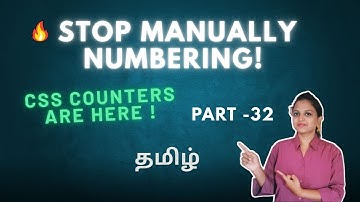 EASY CSS NUMBERING WITH COUNTERS ! | CSS COUNTER | CSS TUTORIAL | TAMIL | DEVELOPER TECHIES