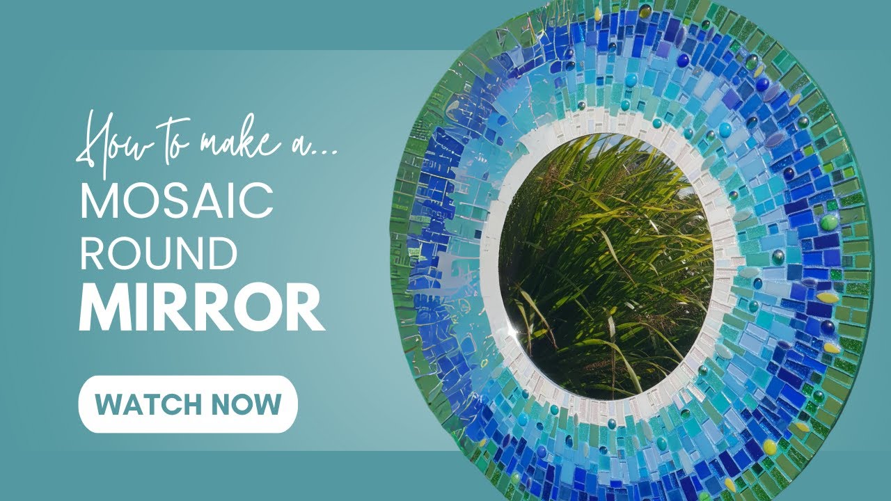 Mosaic Round Mirror Using Inka Gold