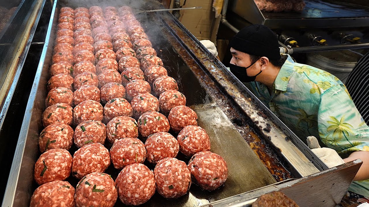 하루 2000개 팔리는 수제떡갈비? 평일에도 줄서서 먹는 육즙 가득 수제 떡갈비집┃Amazing Giant Meatballs, Korean street food