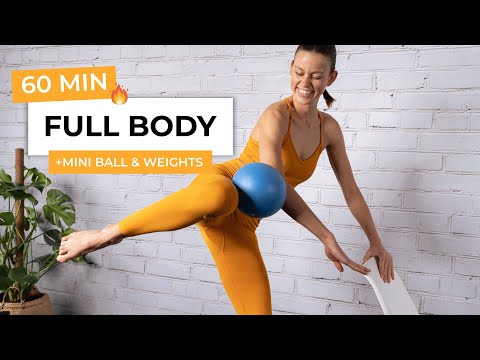 60 MIN INTENSE FULL BODY WORKOUT WITH MINI BALL & LIGHT WEIGHTS