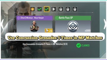 Call Of Duty Mobile Use Concussion Grenades 5 Times in MP Matches Task Complete