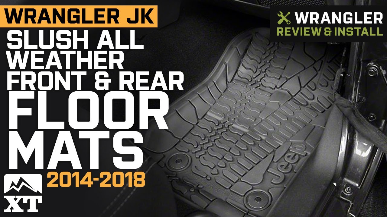 Mopar Jeep Wrangler Slush All-Weather Front and Rear Floor Mats with Jeep  Logo; Black 82213860 (14-18 Jeep Wrangler JK 4-Door) - Free Shipping