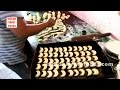 Making of chand or moon biscuits in bakery