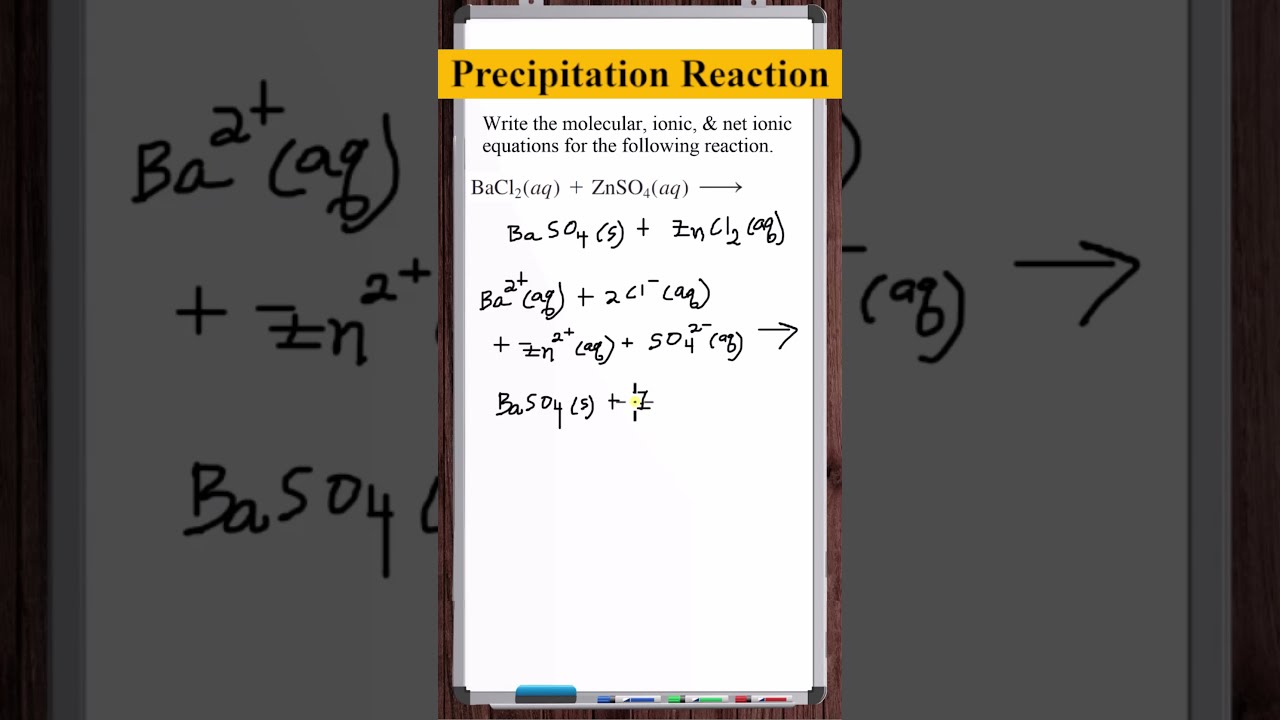 Precipitation Reaction BaCl Aq ZnSO 