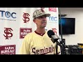 JAMES HILL SPORTS COLLEGE BASEBALL MIAMI 7 FLORIDA STATE 4 F COACH LINK JARRETT POST GAME 5-16-2026