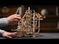 Ugears Marble Run Spiral Hoist | Wooden Roller Coaster | Assemble me. Let my marbles go!