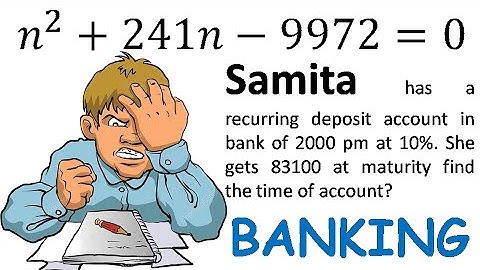 BANKING Ex2 Q11 Class X ICSE Samita has a recurring deposit account