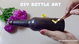 DIY Bottle Painting || Easy bottle painting || Bottle crafts &amp; Arts