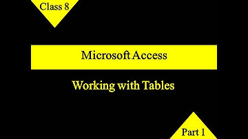 Working with Tables Part 1 | MS Access | Class 8 CBSE | Computer Application