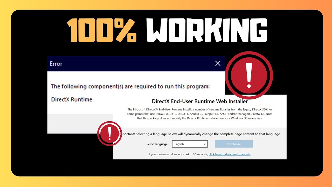 EASY FIX For The Following Components Are Required To Run This Program ...