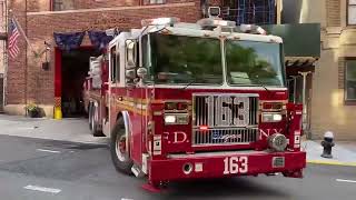 ** BRAND NEW** 2022 95 FOOTER FDNY TOWER LADDER 163 RESPONDING FROM QUARTERS ON 51ST STREET. QUEENS.