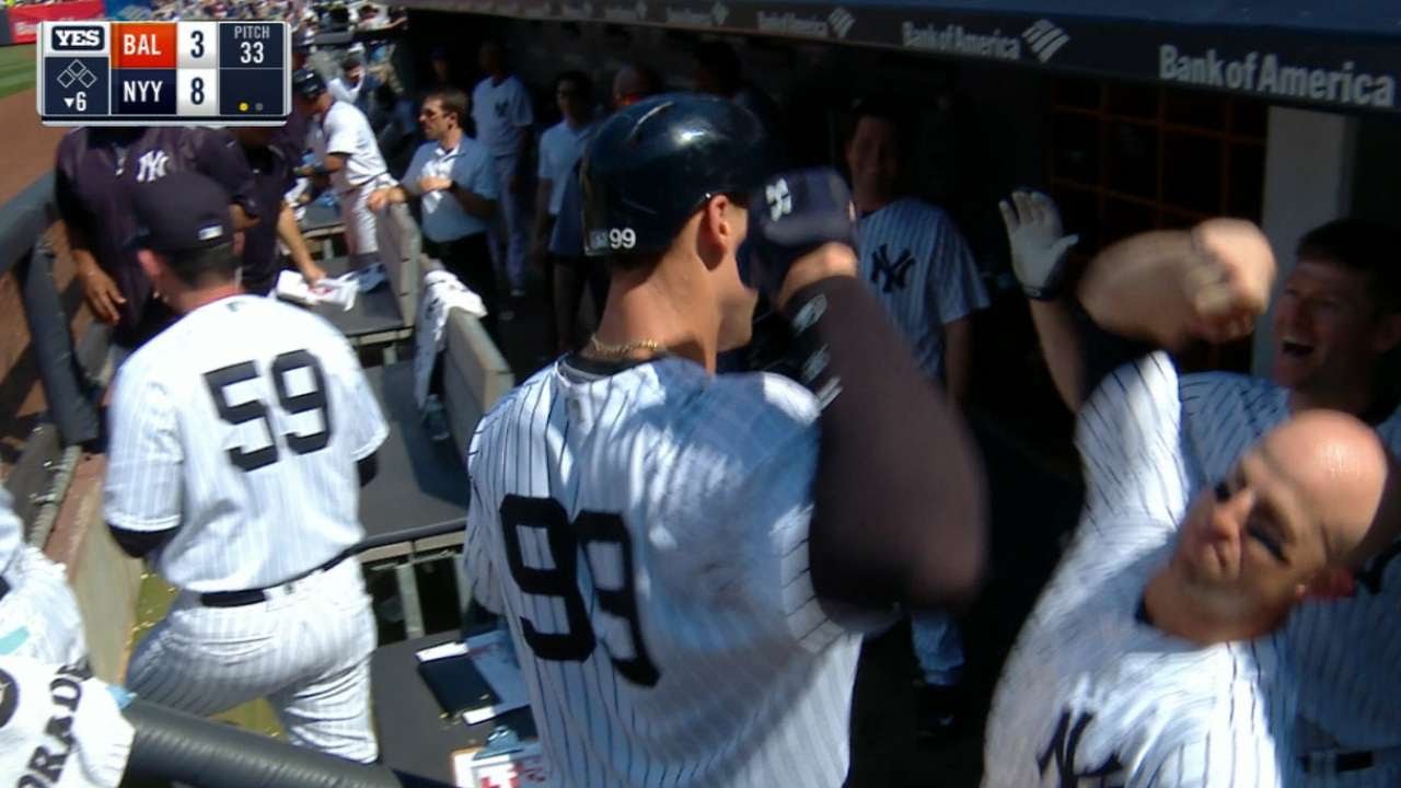 Aaron Judge demolishes 495-foot homer over the Yankee Stadium bleachers