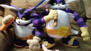 Comparing Big the Cat plushies.  Sega's plush vs Great Eastern