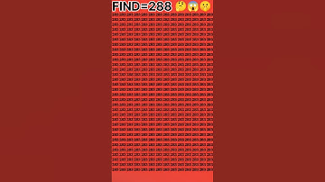 How 😱 fast can you trace🧐288? #illusion#iq#riddle#eyetest#puzzle#trending#number#oddnumber#braintest