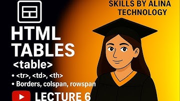 HTML Tables Tutorial in Urdu/Hindi | Colspan, Rowspan, Borders | Skills by Alina Technology