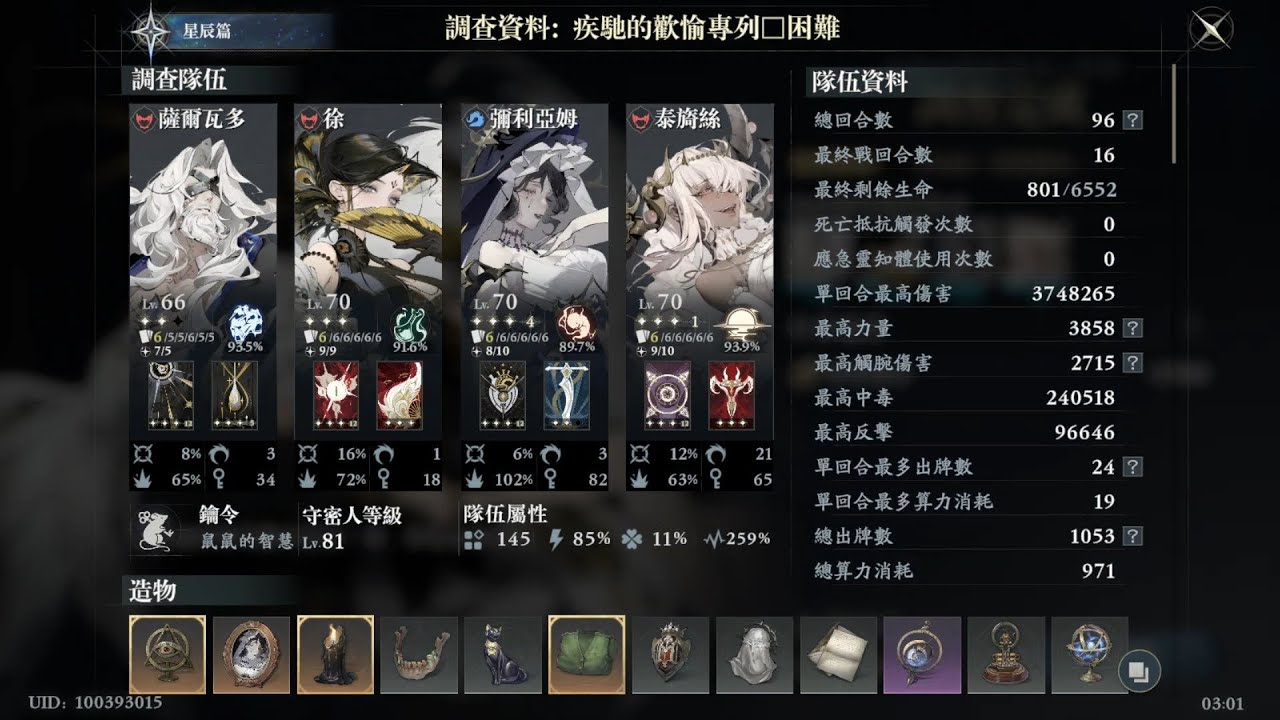 忘卻前夜 歡愉專列 困難 尾王 樂園帷幕 徐毒傷隊