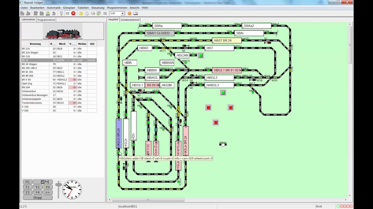 Blöcke und Signale in der Automatiksteuerung von Rocrail - YouTube