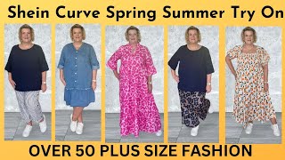 Shein Curve Spring : Summer Haul & Try On   Over 50 Plus Size Fashion