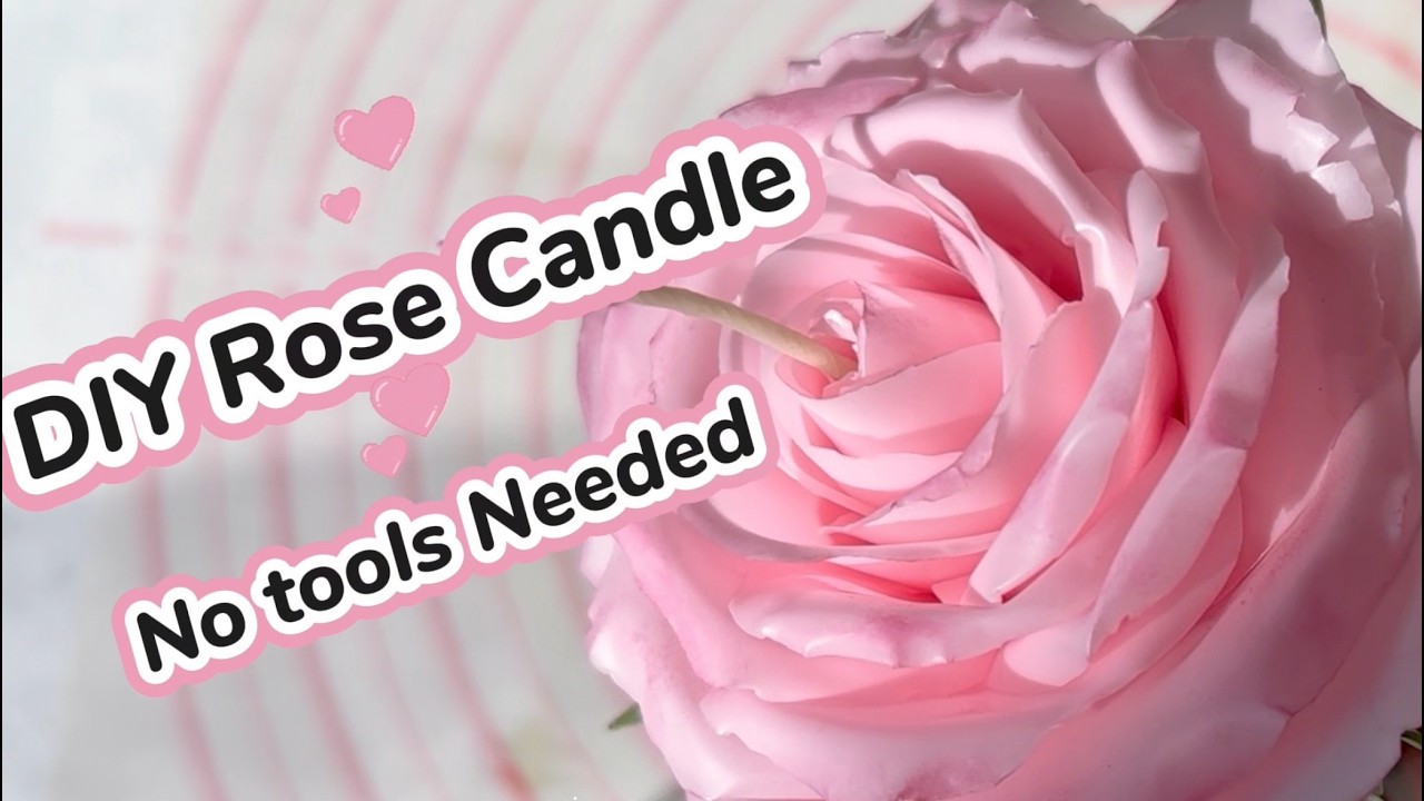 How to make a Rose Candle.NO TOOLS NEEDED.