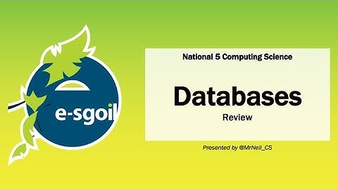 eSgoil: N5CS: Databases - Unit Review