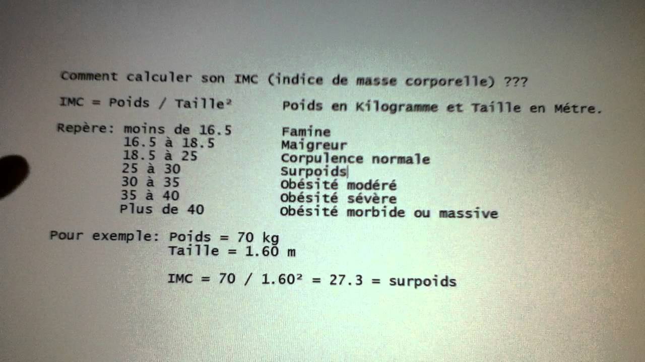 Comment calculer son imc - YouTube