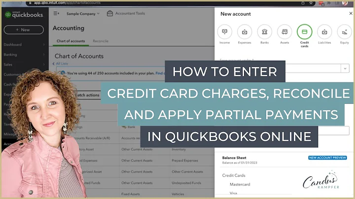 How to enter Credit Card Charges Reconcile and apply Partial Payments in QuickBooks Online