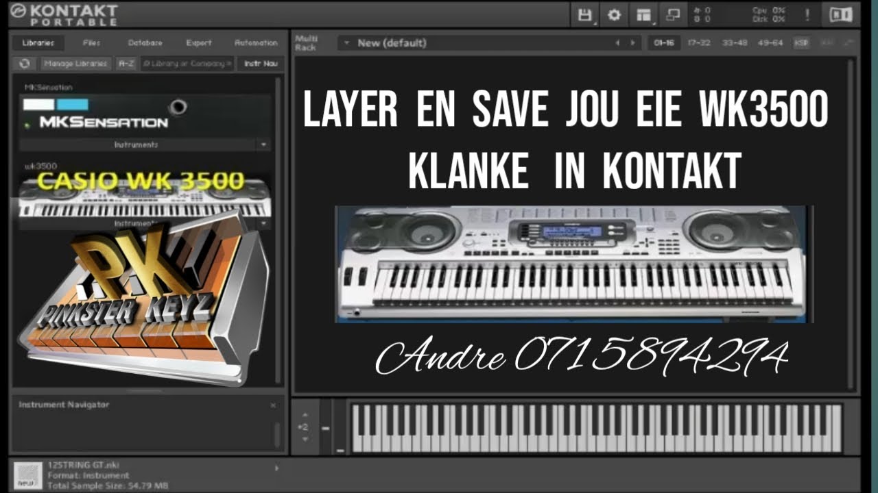 Pinkster Keyz: Wk3500 layering en Saving van jou eie sounds in Kontakt