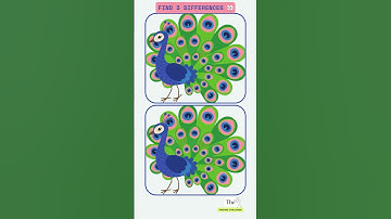 Only Sharp Eyes Can Spot All 3 🦚😳 #findthedifference #shorts