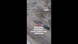 CAUGHT ON CAMERA: Sinkhole swallows two vehicles on busy Nebraska roadway