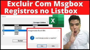 Excluir com Msgbox Registros no Listbox, como Excluir linhas no Listbox, Excluir dados via VBA