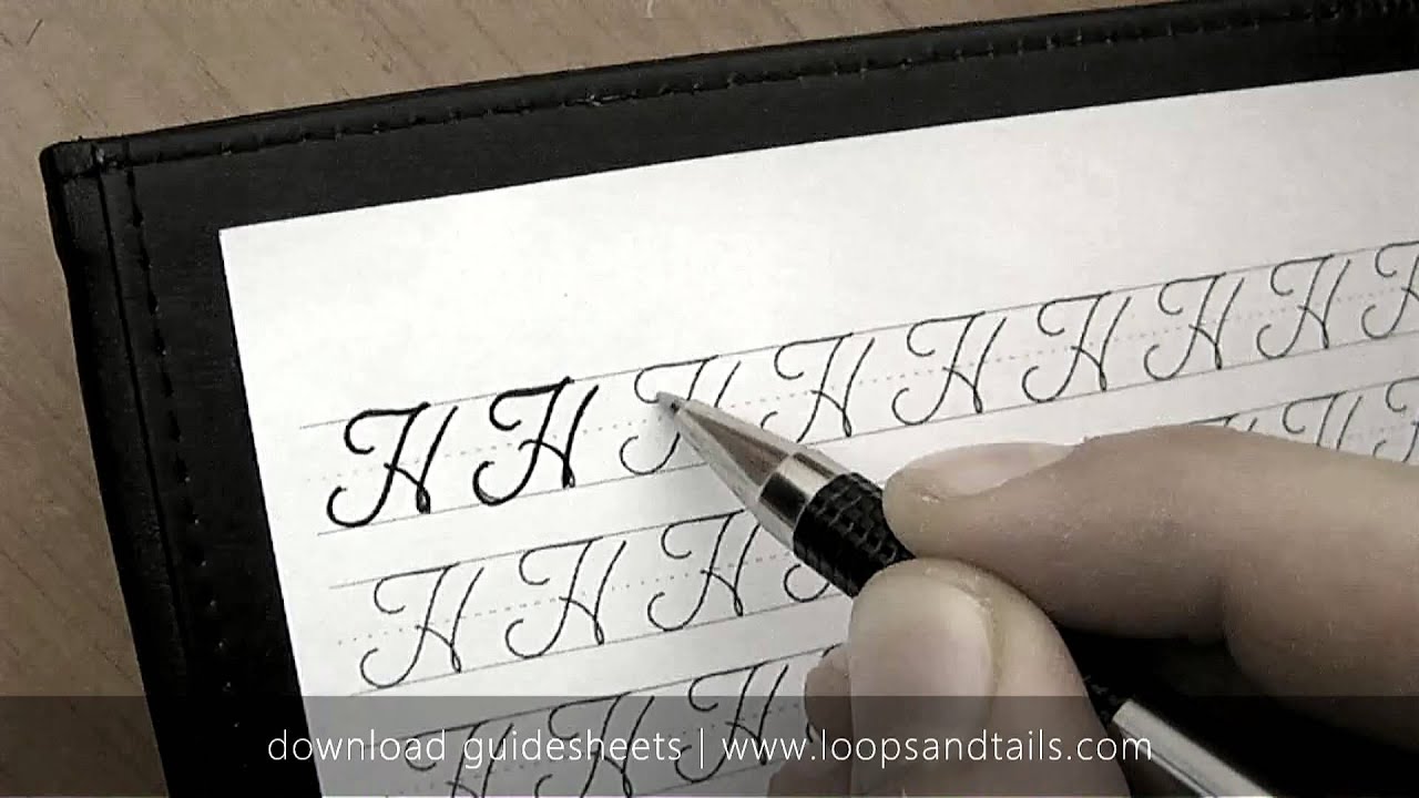 Learn cursive handwriting - Capital H - YouTube
