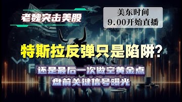 特斯拉反弹只是陷阱？还是最后一次做空黄金点！盘前关键信号曝光。#英伟达#英特尔 #特斯拉 #soun #美股 #苹果 #投資   #美国超微公司 #crcl #amd