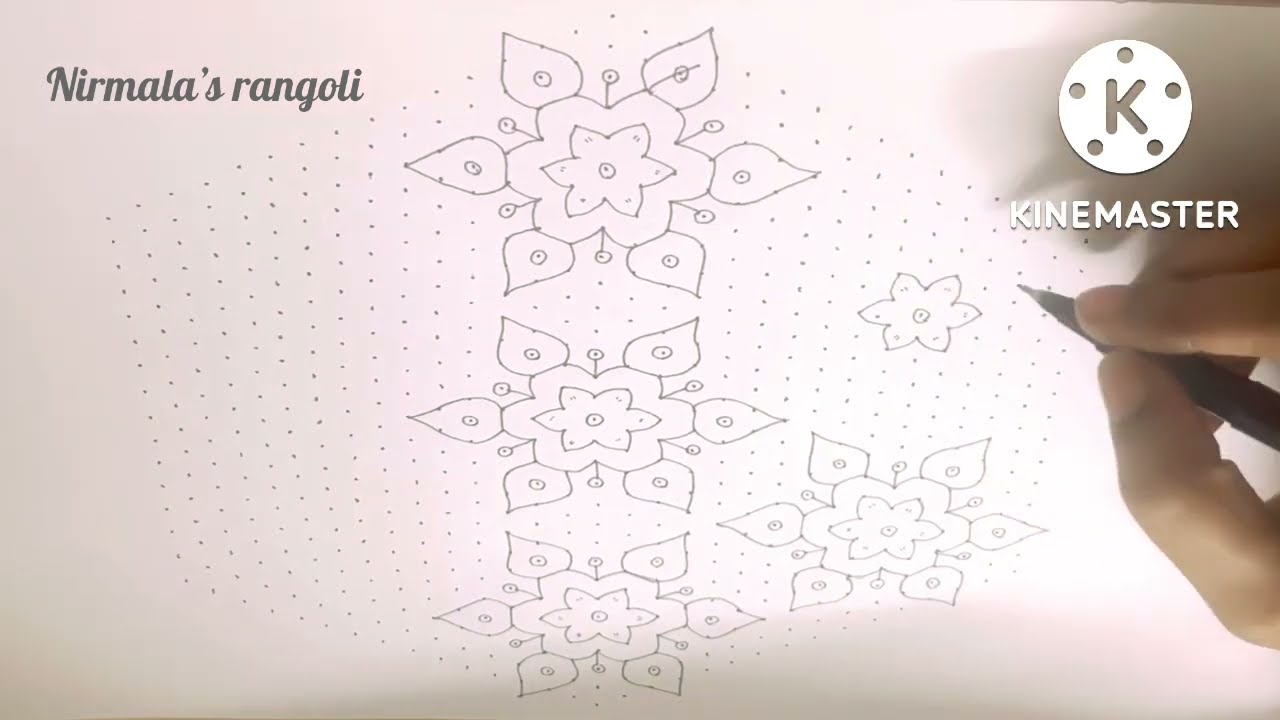 31*16 middle dots rangoli design for festivals || pedha muggulu || Nirmala’s rangoli ||