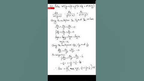 Solution of 1st order linear PDE - Method of multiplier - Problem