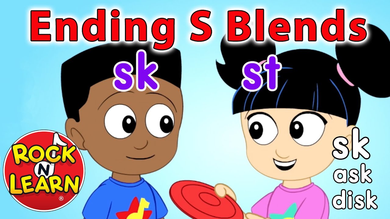 ⁣Ending Consonant Blends with S | Learn to Read: sk, st | Rock ’N Learn