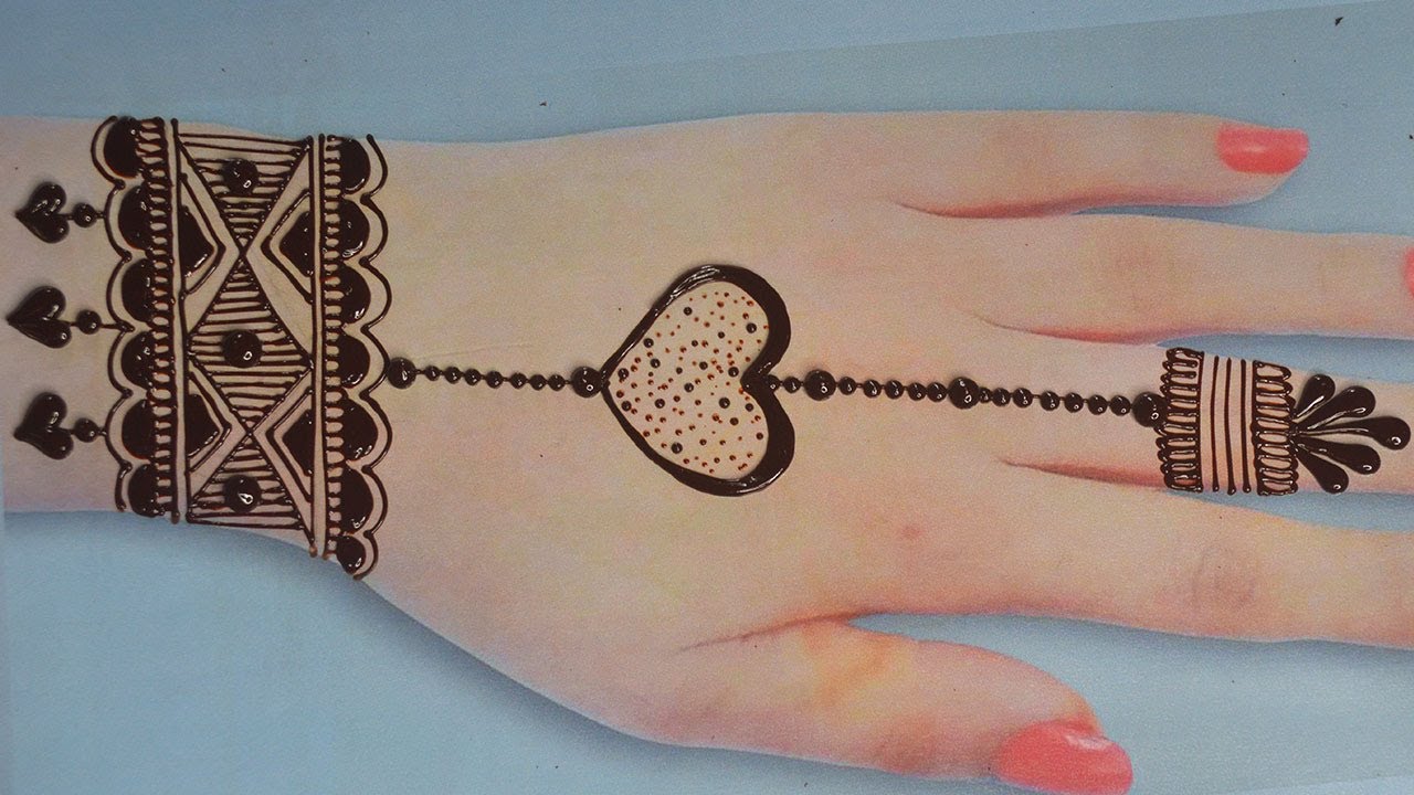 Heart Shape Arabic Mehndi Design for Hand - YouTube