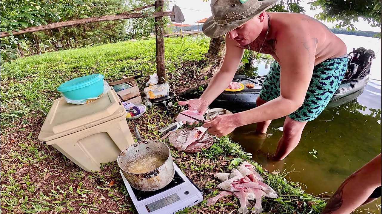 UM GRANDE CARDUME DE PEIXES APARECEU NA REGIÃO. pesquei e preparei