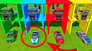 🚨TRANSPORTING SUPER MERCEDES, DUSTER, VW, BMW POLICE CARS and AMBULANCE with CRAZY MAN TRUCKS FS22 screenshot 2