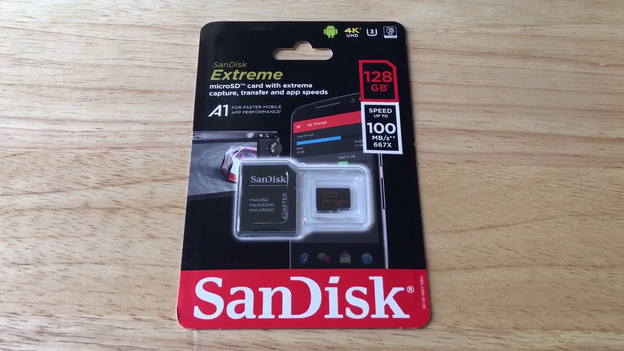 128gb Sandisk Extreme A1 Sdxc U3 4k Micro Sd Card Overview 5 25 17