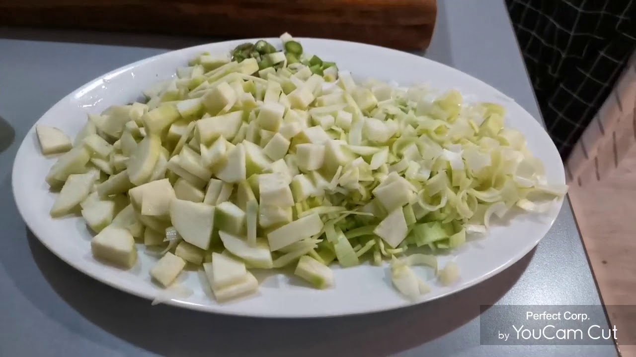Quiché de puerros, espárragos y Calabacin.