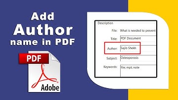How to add author name in pdf using Adobe Acrobat Pro DC