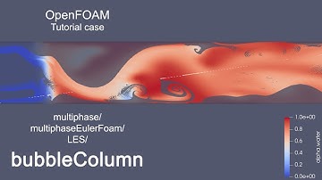 #OpenFOAM CFD  Simulation Tutorial case: "bubbleColumn" - LES multiphaseEulerFoam