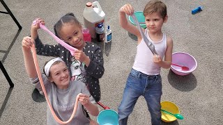 Making Slime Challenge at Home with Imani Family and Friends