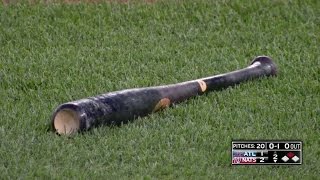 ATL@WSH: Ramos' bat flies into infield on a swing