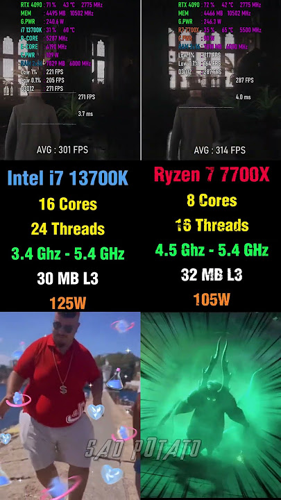 Intel i7 13700K vs Ryzen 7 7700X - Which is Better For Gaming? #pcgaming #benchmark #amd