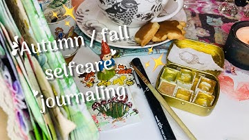 Mini #art journal page Autumn / fall mixedmedia collage #gentlejournaling #minijournal