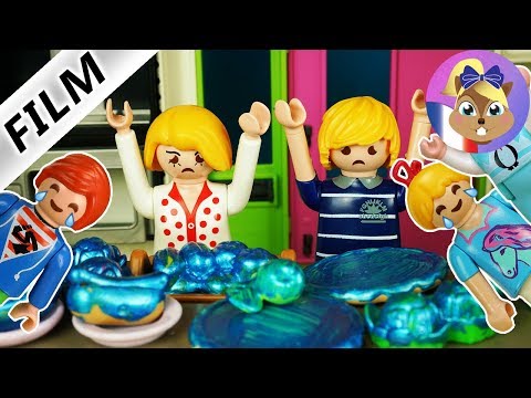 Film Playmobil en français Manger des aliments bleus pendants 24 heures - Maman & Papa Famille Brie