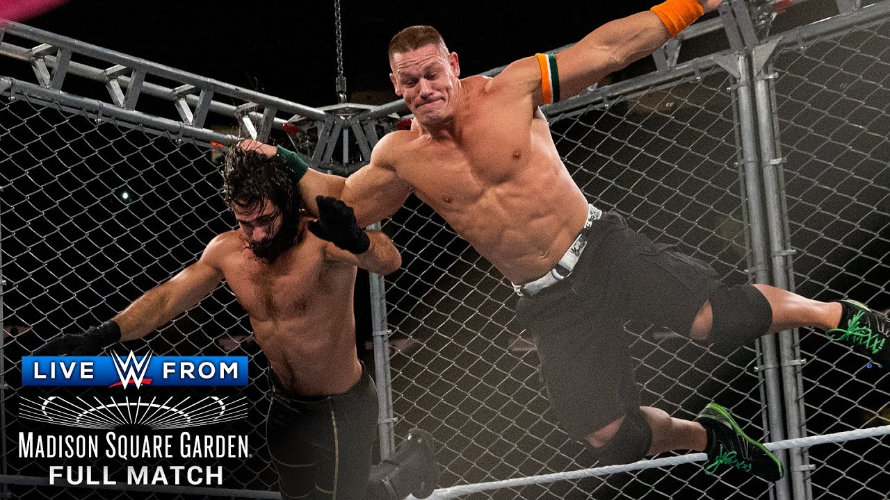 FULL MATCH   John Cena vs Seth Rollins  US Title Steel Cage Match WWE Live from MSG