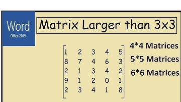 How to create a matrix larger than 3x3 in Microsoft Word | 2019 Video