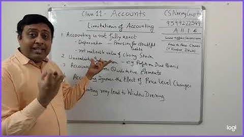 Accounts Class 11.1.6 Limitations of Accounting | CS Neeraj Gupta | www.ngpaclasses.com